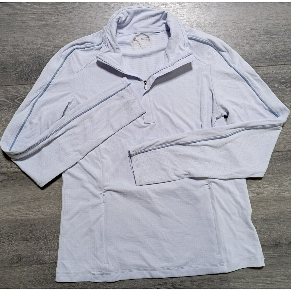 Mondetta Top Adult Small Blue Active 1/4 Zip Long Sleeve Womens